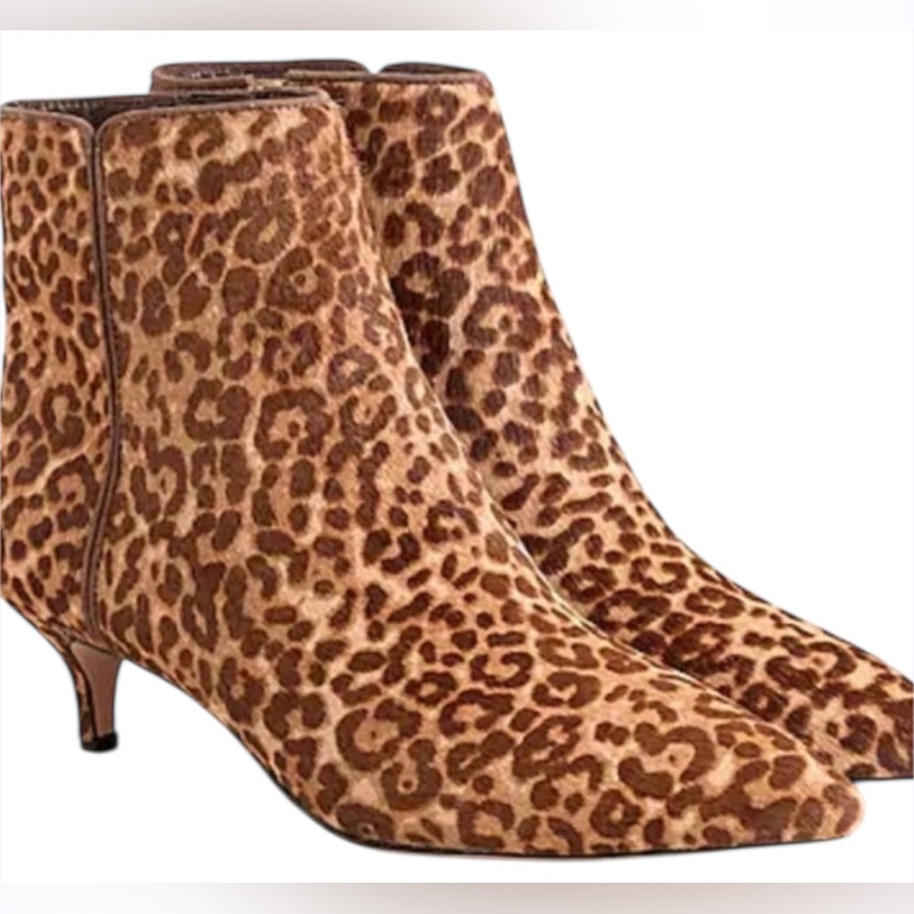 J. Crew NEW Fiona Kitten Heel Calf Hair Ankle Boots Booties Size 7